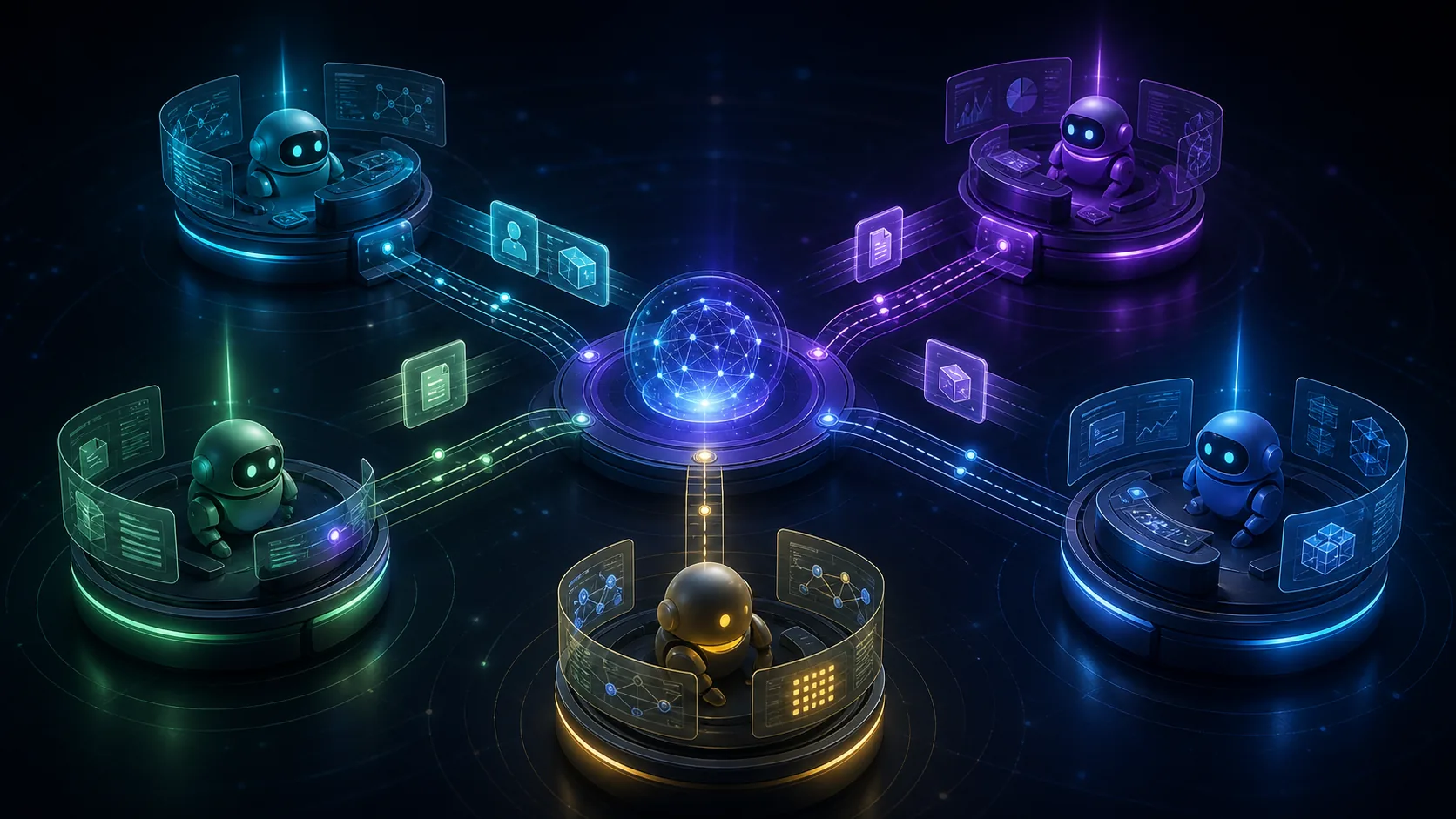 Two AI agents exchanging tasks, messages, and artifacts