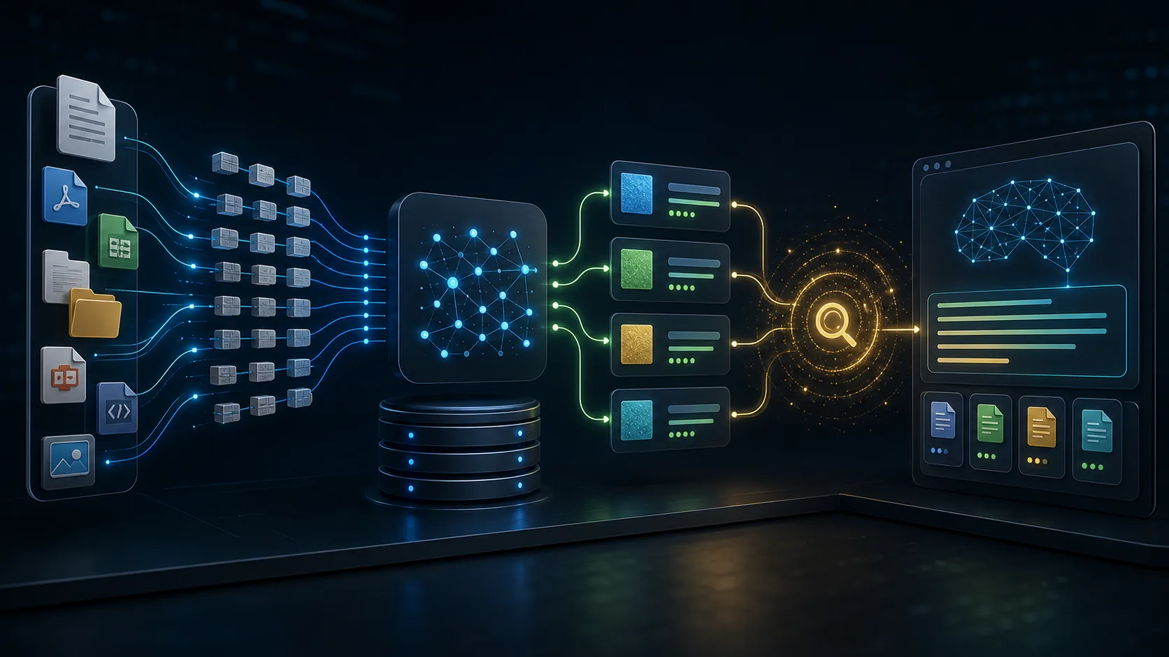 Retrieval augmented generation pipeline with documents and vector search